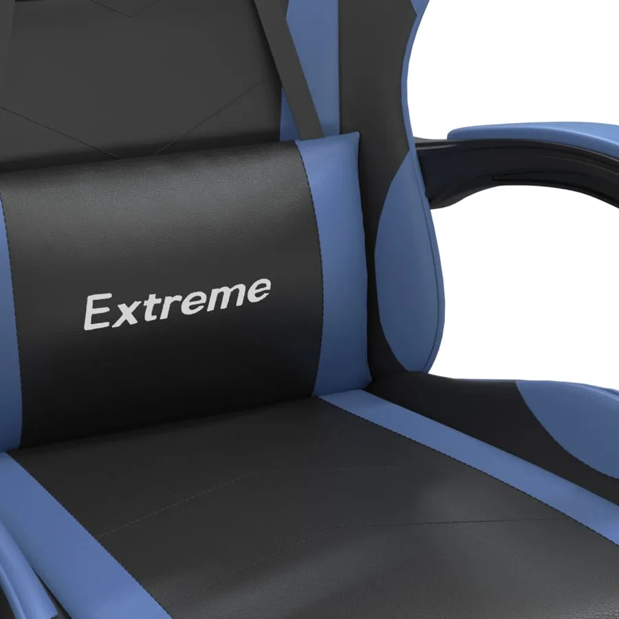Chaise de jeu pivotante Noir et bleu Similicuir - 6