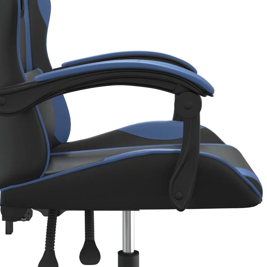 Chaise de jeu pivotante Noir et bleu Similicuir - 7