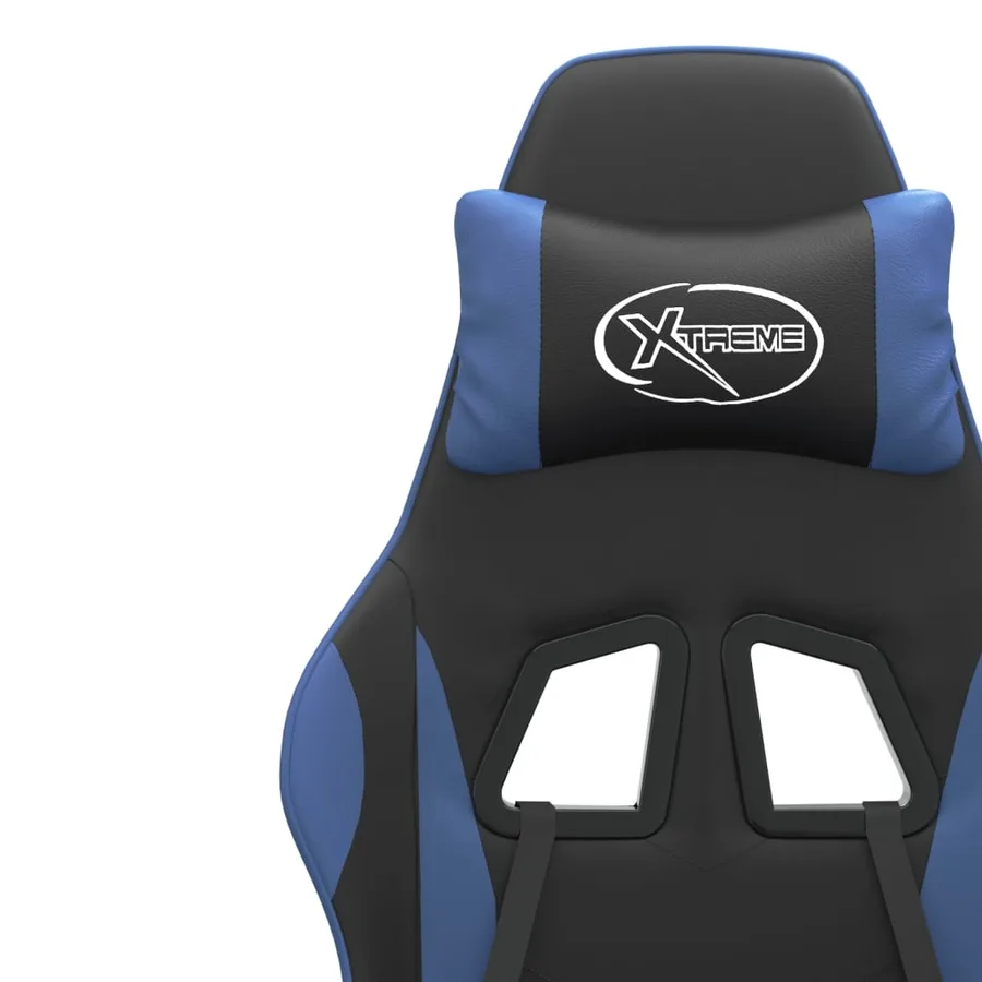 Chaise de jeu pivotante Noir et bleu Similicuir - 9