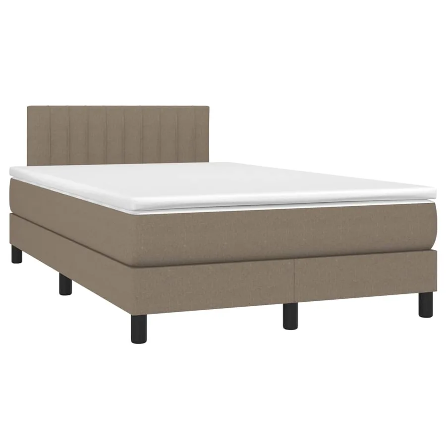 Sommier à lattes de lit avec matelas LED Taupe 120x200 cm Tissu - 3