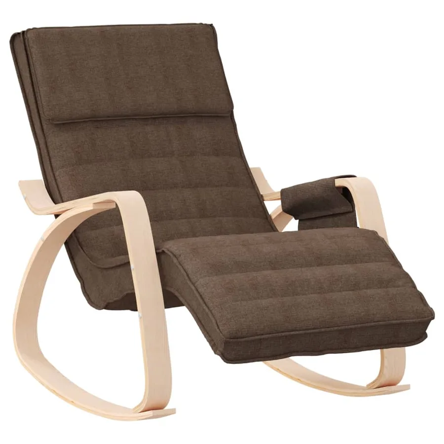 Chaise à bascule Marron foncé Tissu - 2