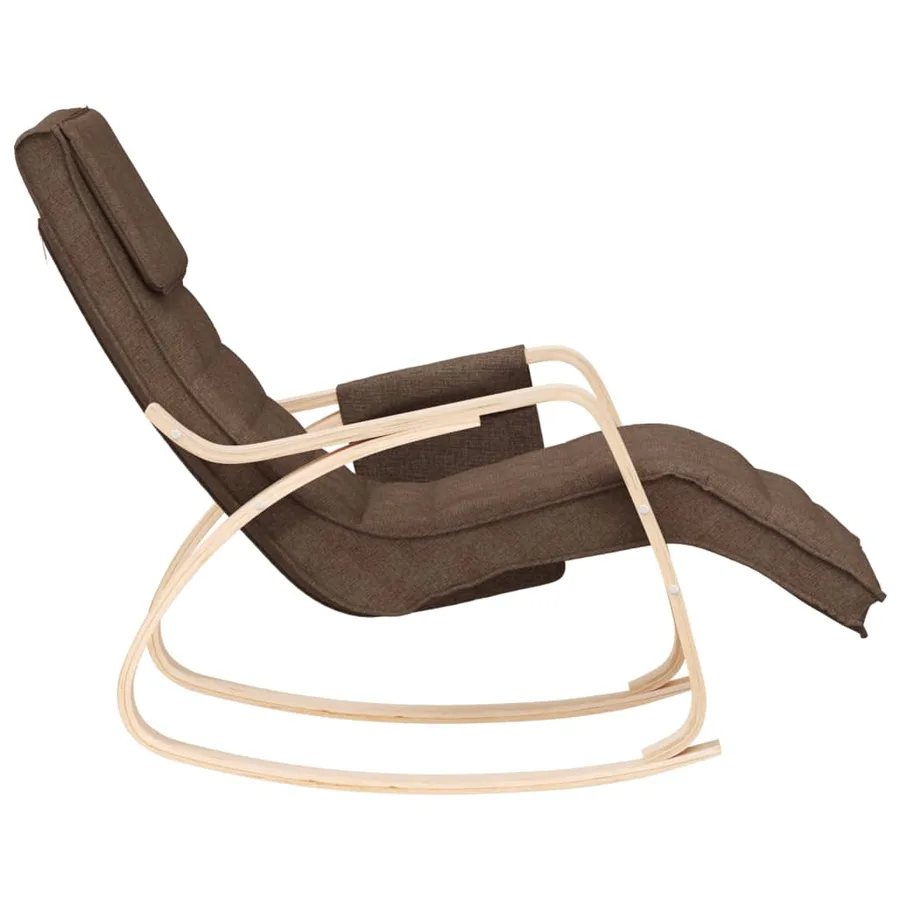 Chaise à bascule Marron foncé Tissu - 4