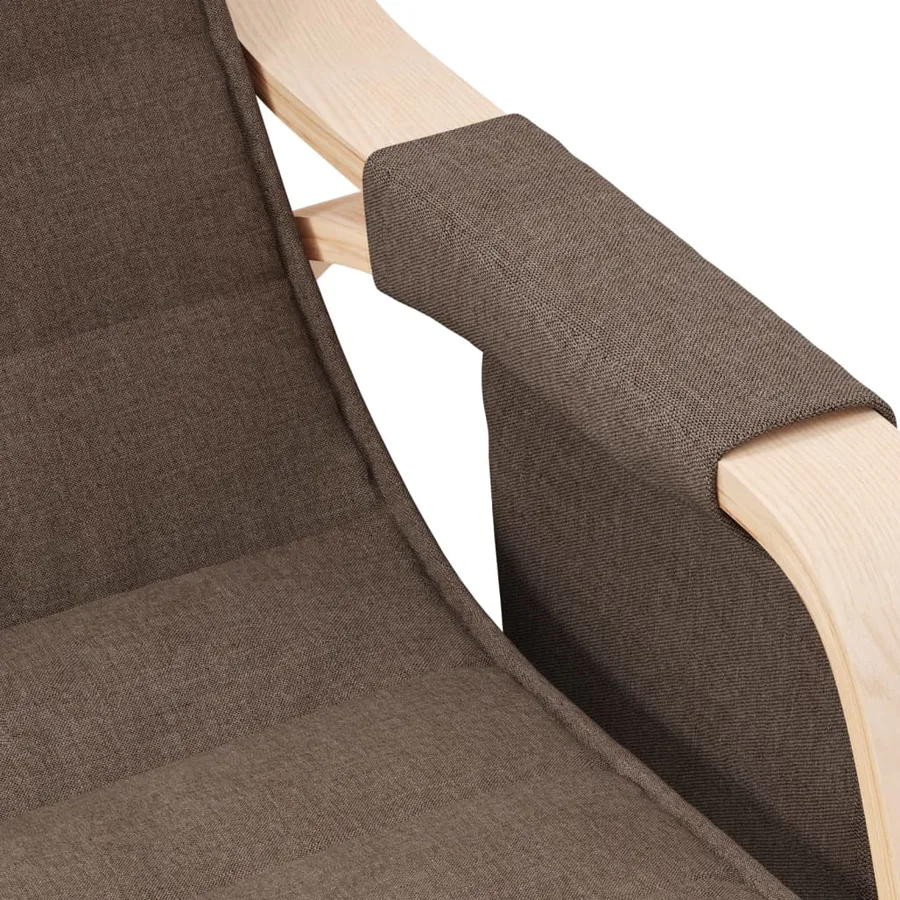 Chaise à bascule Marron foncé Tissu - 6