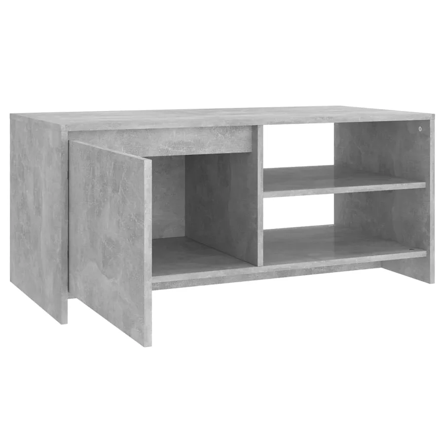 Table basse gris béton 102x50x45 cm bois d'ingénierie - 6