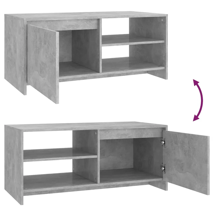 Table basse gris béton 102x50x45 cm bois d'ingénierie - 8