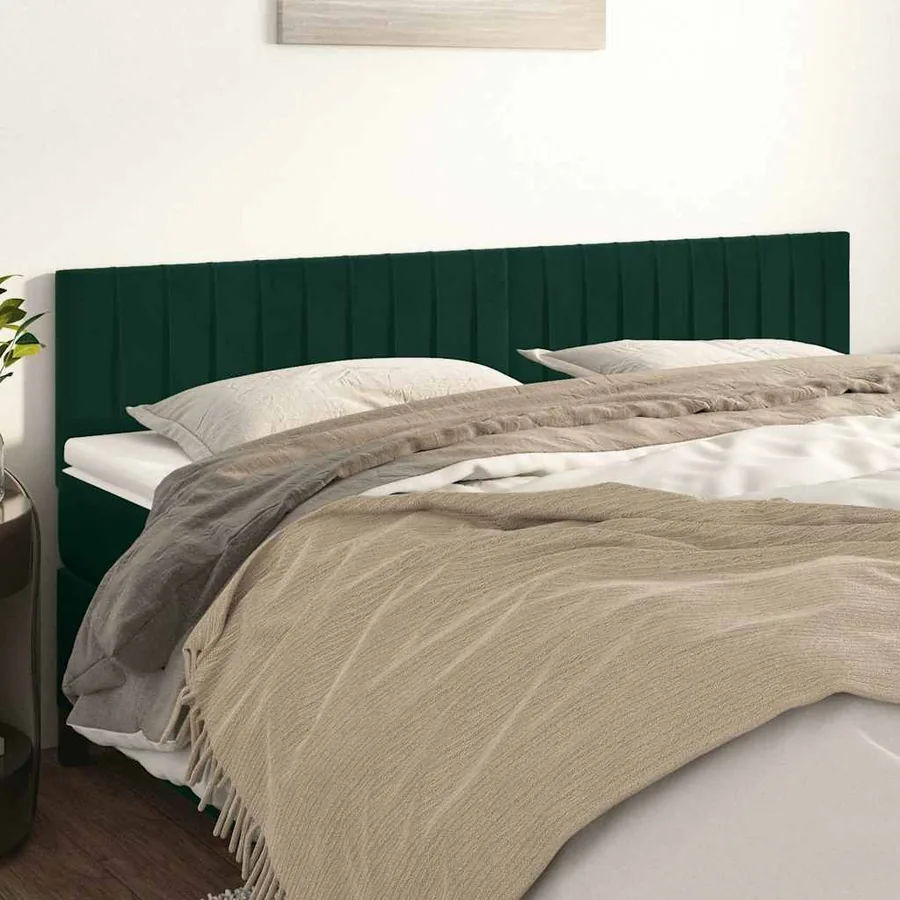 Têtes de lit Vert foncé 200x5x78/88 cm Velours