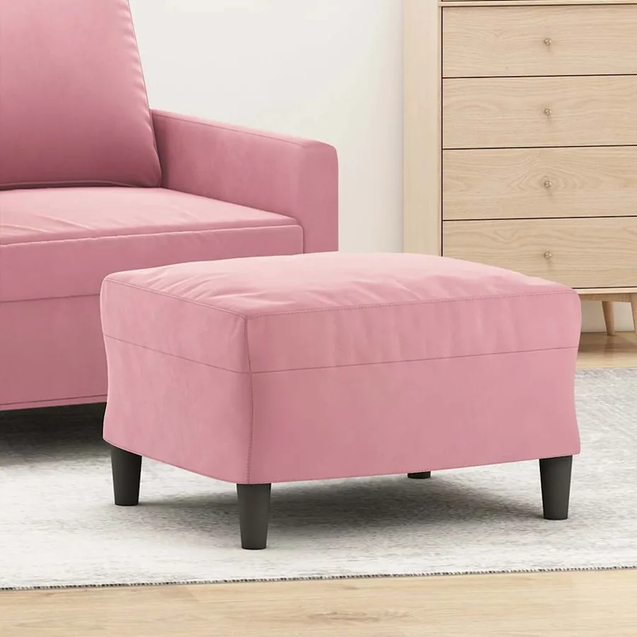 Repose-pied Rose 60x50x41 cm Velours