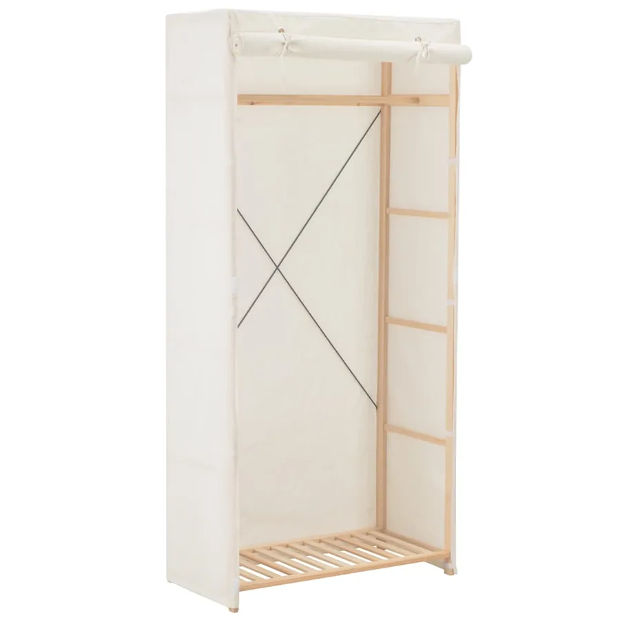 Garde-robe Blanc 79 x 40 x 170 cm Tissu