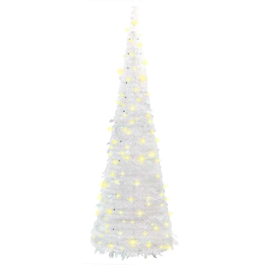 Sapin de Noël artificiel escamotable 150 LED blanc 180 cm - 5