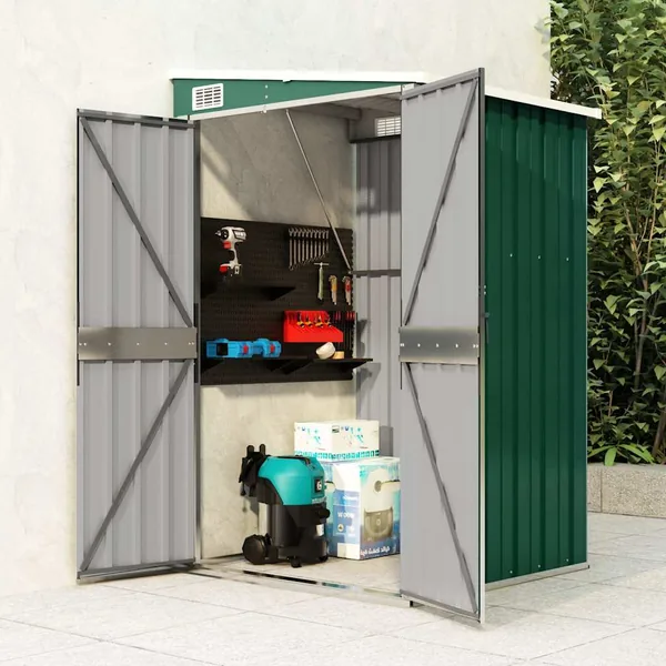 Remise de jardin murale Vert 118x100x178 cm Métal galvanisé