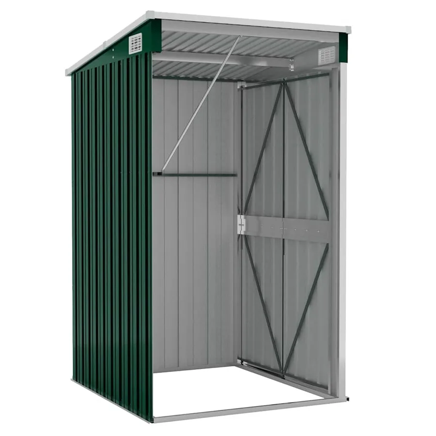 Remise de jardin murale Vert 118x100x178 cm Métal galvanisé - 5