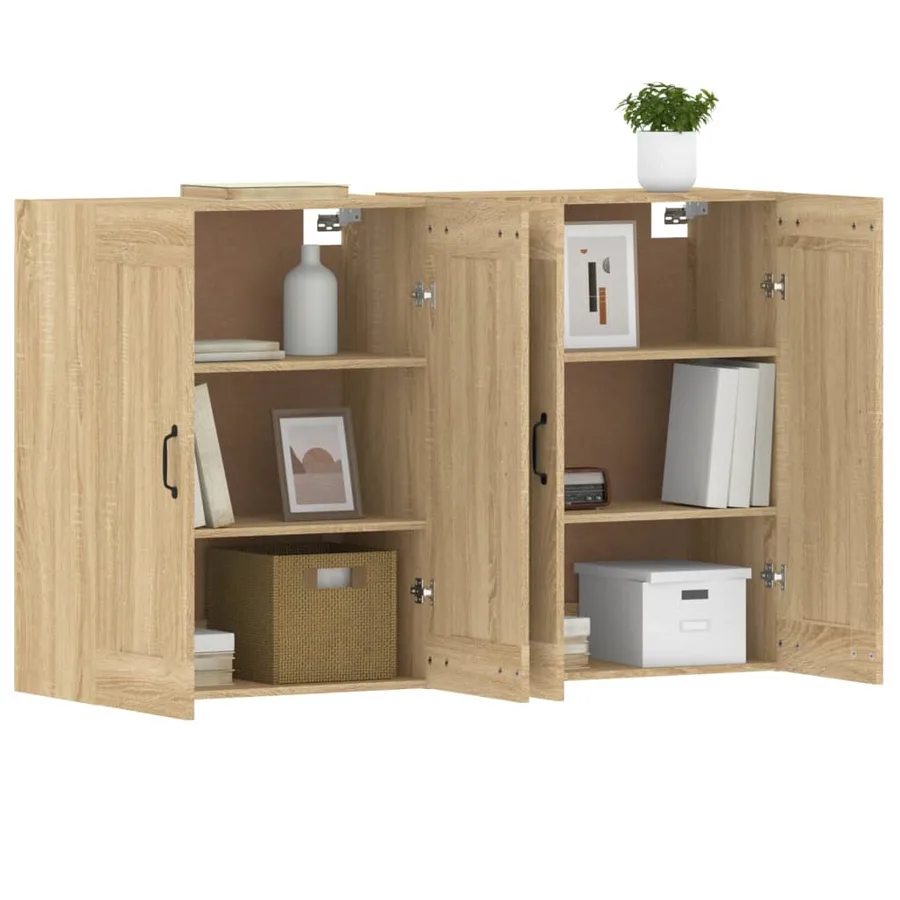 Armoires murales 2 pcs chêne sonoma bois d'ingénierie - 4