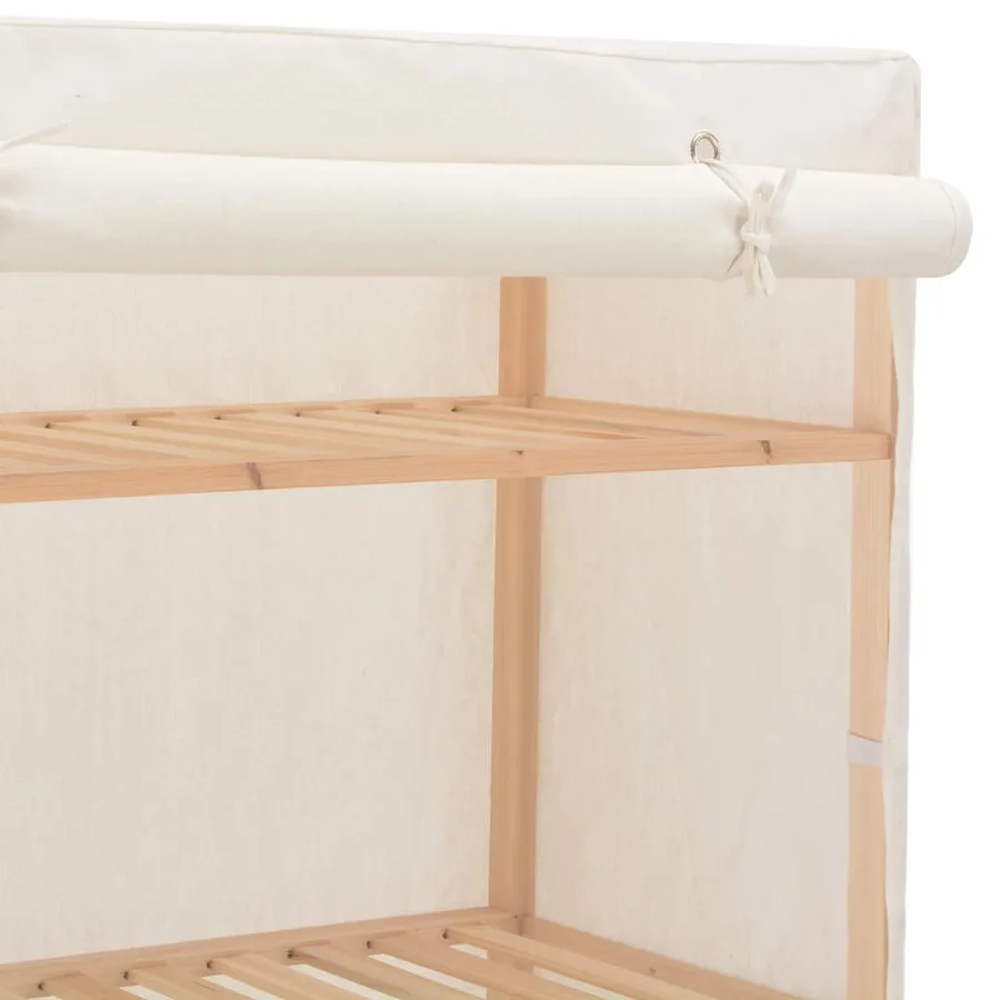 Garde-robe Blanc 79 x 40 x 170 cm Tissu - 4
