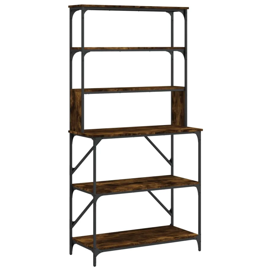 Support de boulanger à 6 niveaux chêne fumé 90x40x180 cm - 2