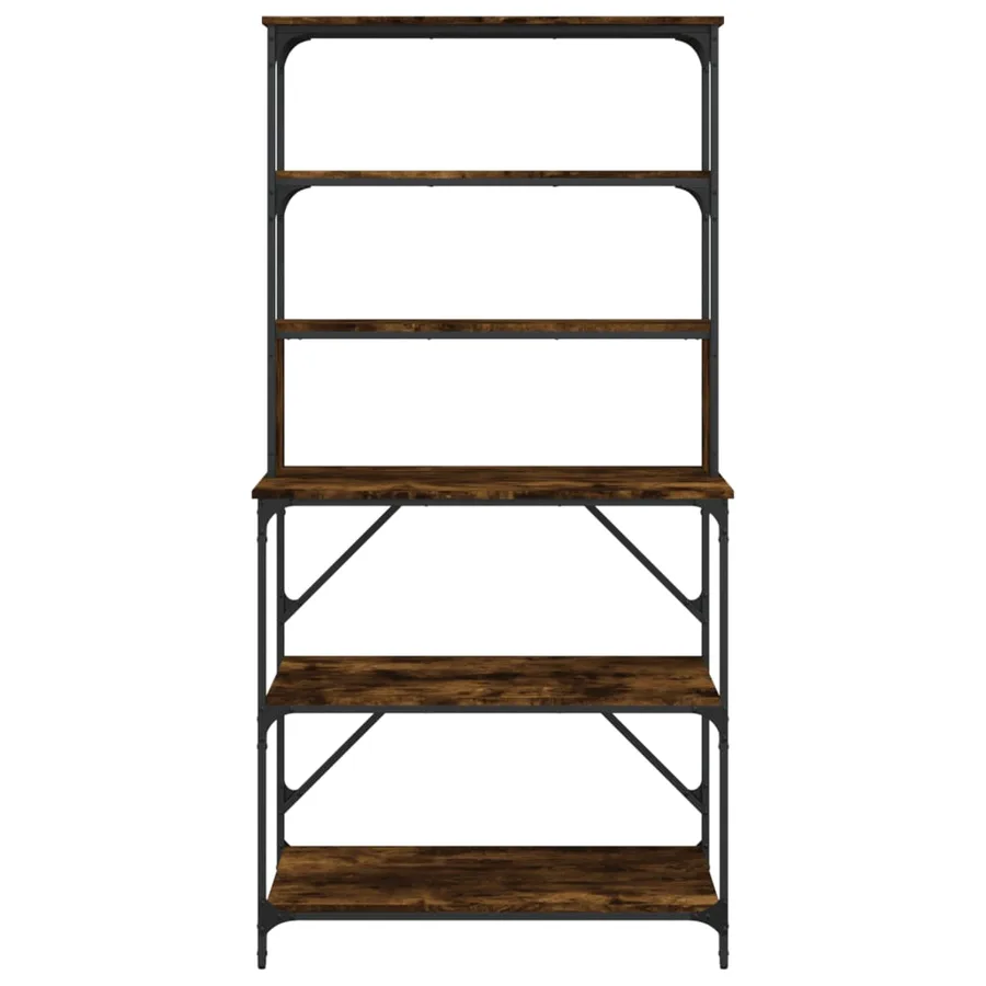 Support de boulanger à 6 niveaux chêne fumé 90x40x180 cm - 4