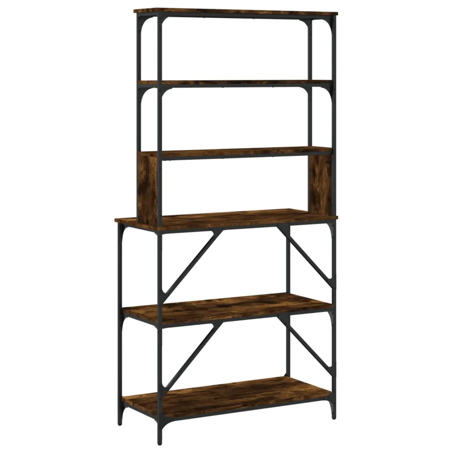 Support de boulanger à 6 niveaux chêne fumé 90x40x180 cm - 6