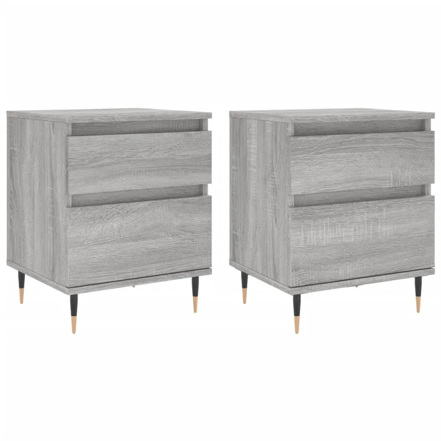 Tables de chevet 2 pcs sonoma gris 40x35x50 cm bois ingénierie - 2