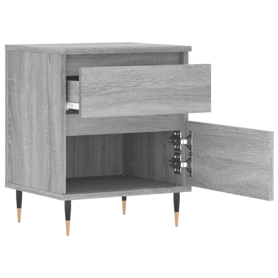 Tables de chevet 2 pcs sonoma gris 40x35x50 cm bois ingénierie - 5