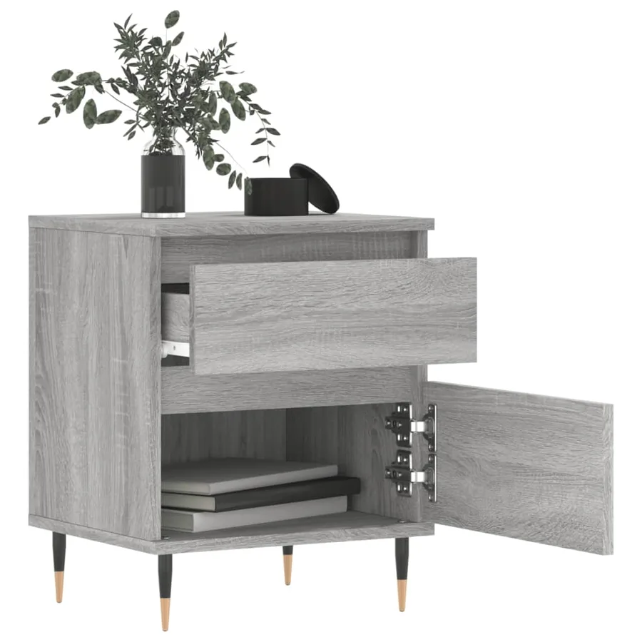 Tables de chevet 2 pcs sonoma gris 40x35x50 cm bois ingénierie - 8