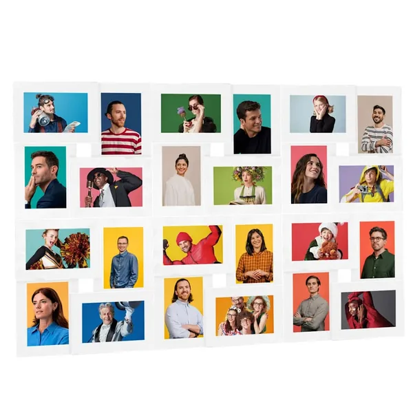 Collage de cadres photo de photo 24x(10x15 cm) Blanc MDF