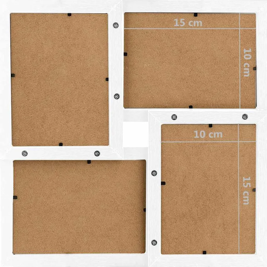 Collage de cadres photo de photo 24x(10x15 cm) Blanc MDF - 6