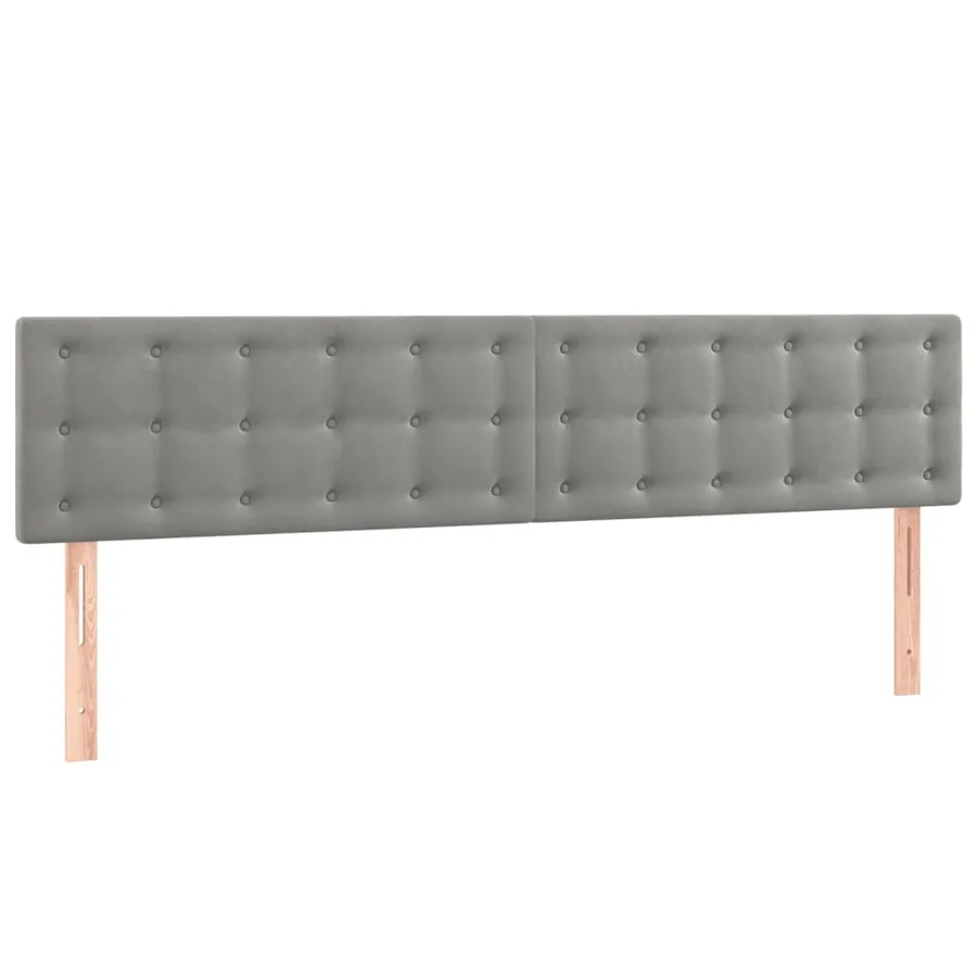 Têtes de lit Gris clair 200x5x78/88 cm Velours - 2