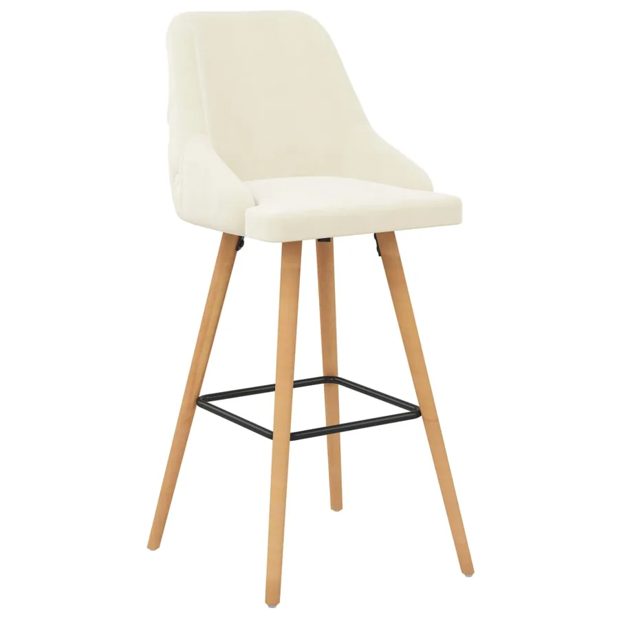 Chaises de bar lot de 2 crème velours - 2