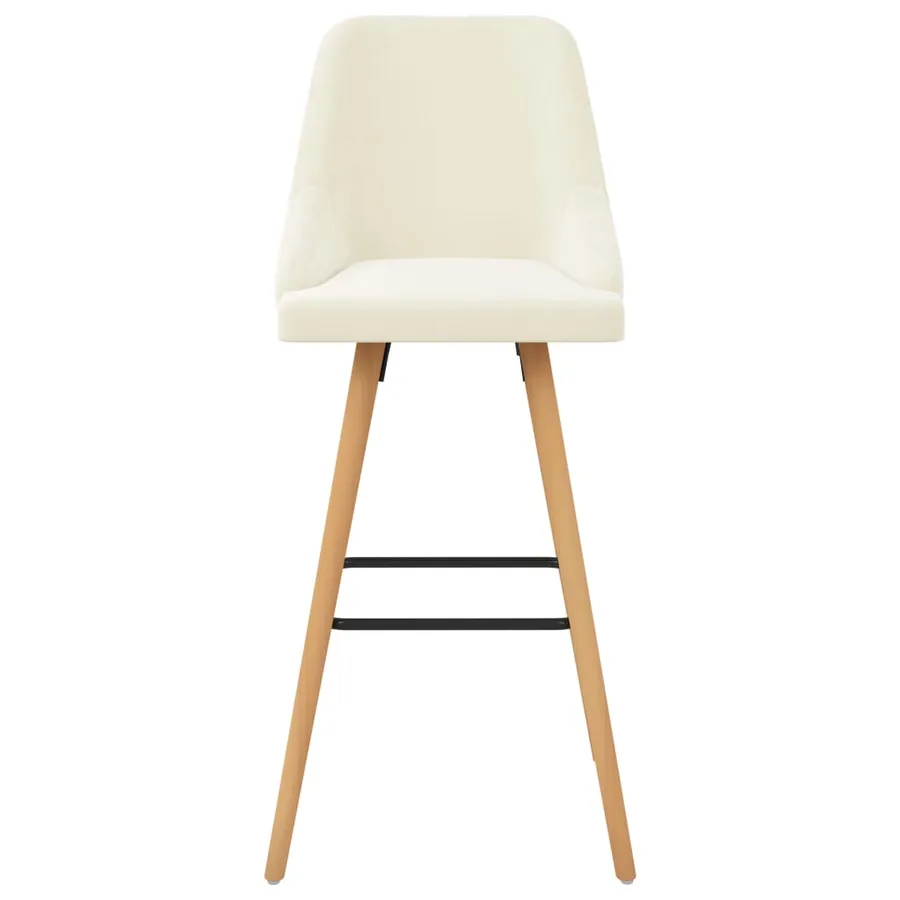 Chaises de bar lot de 2 crème velours - 3