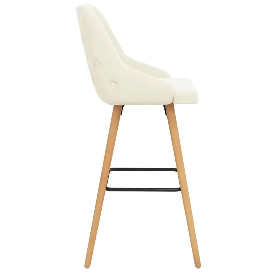 Chaises de bar lot de 2 crème velours - 4