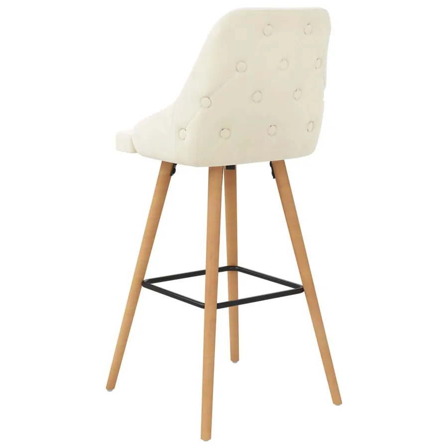Chaises de bar lot de 2 crème velours - 5