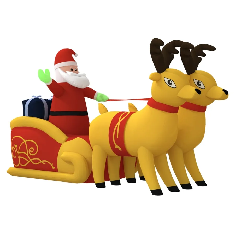 Décoration gonflable de Père Noël et renne à LED 130 cm - 3
