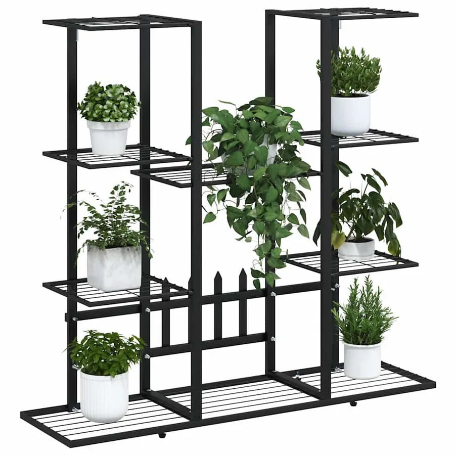 Support à plantes 94,5x25x89 cm Noir Fer - 4