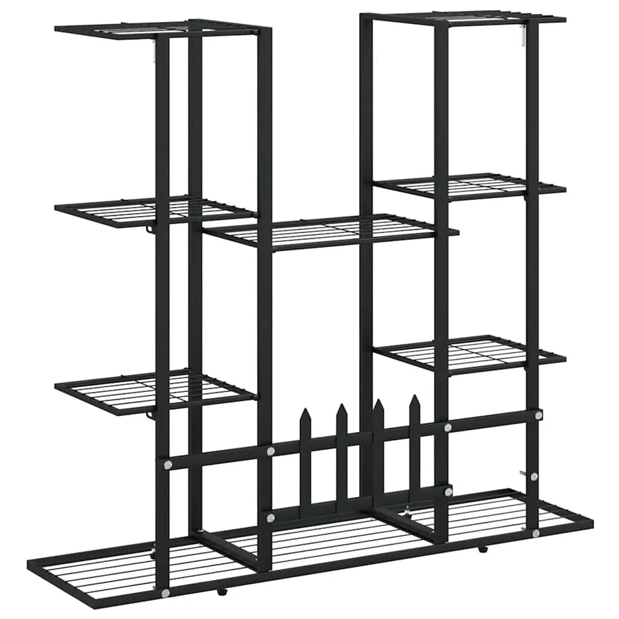 Support à plantes 94,5x25x89 cm Noir Fer - 7