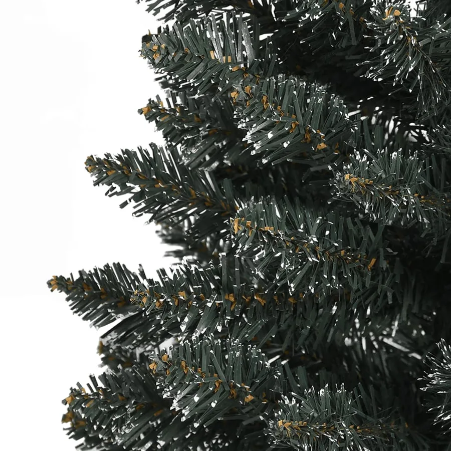 Sapin de Noël artificiel mince avec support Vert 210 cm PVC - 5