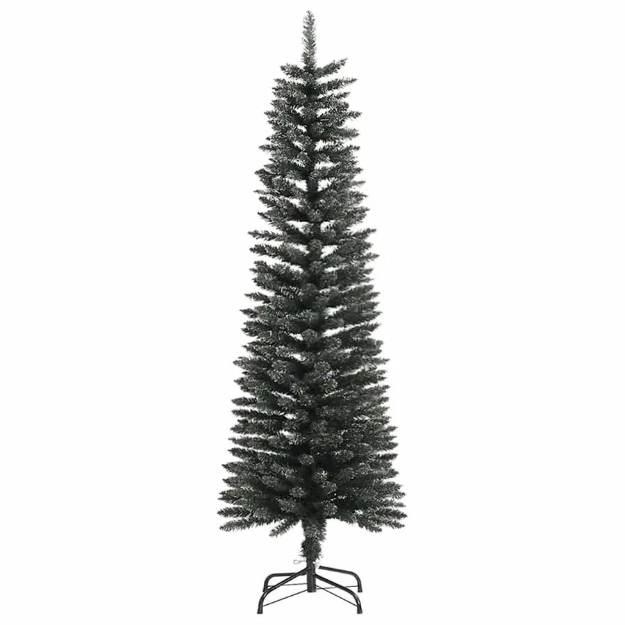 Sapin de Noël artificiel mince avec support Vert 150 cm PVC - 3