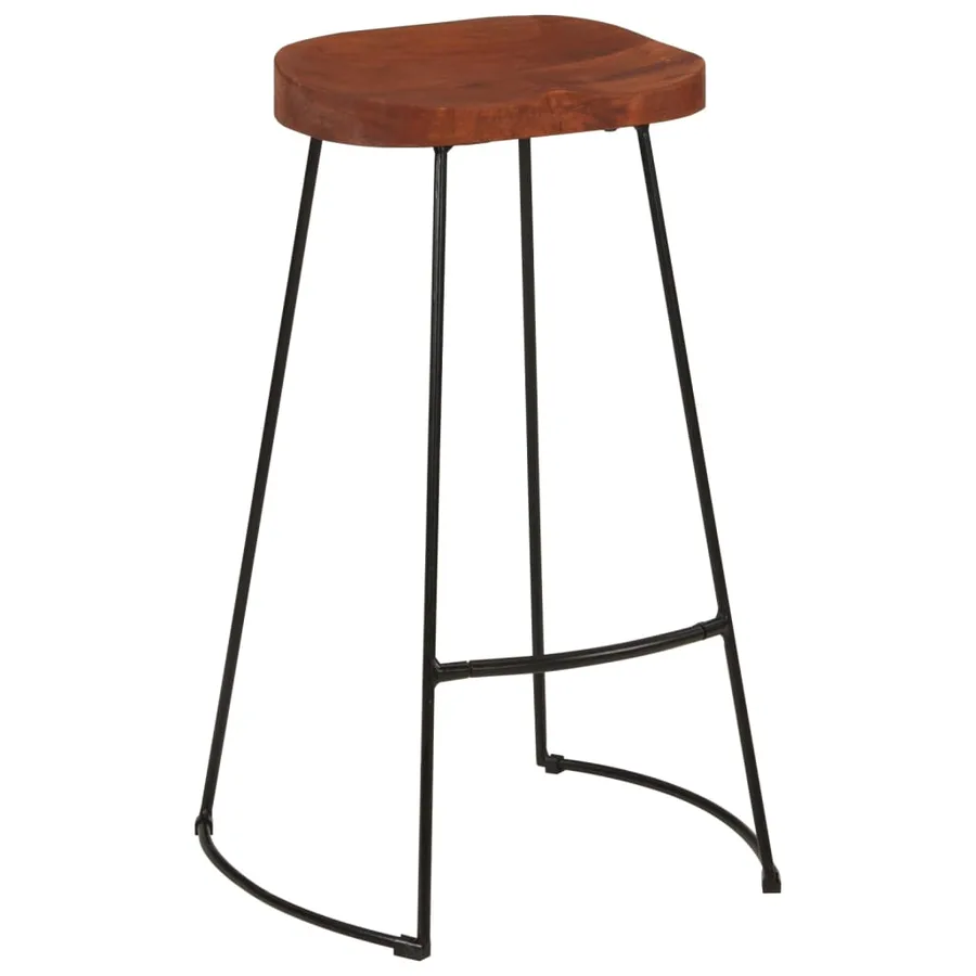 Tabourets de bar Gavin lot de 2 50x40x78cm bois massif manguier - 10