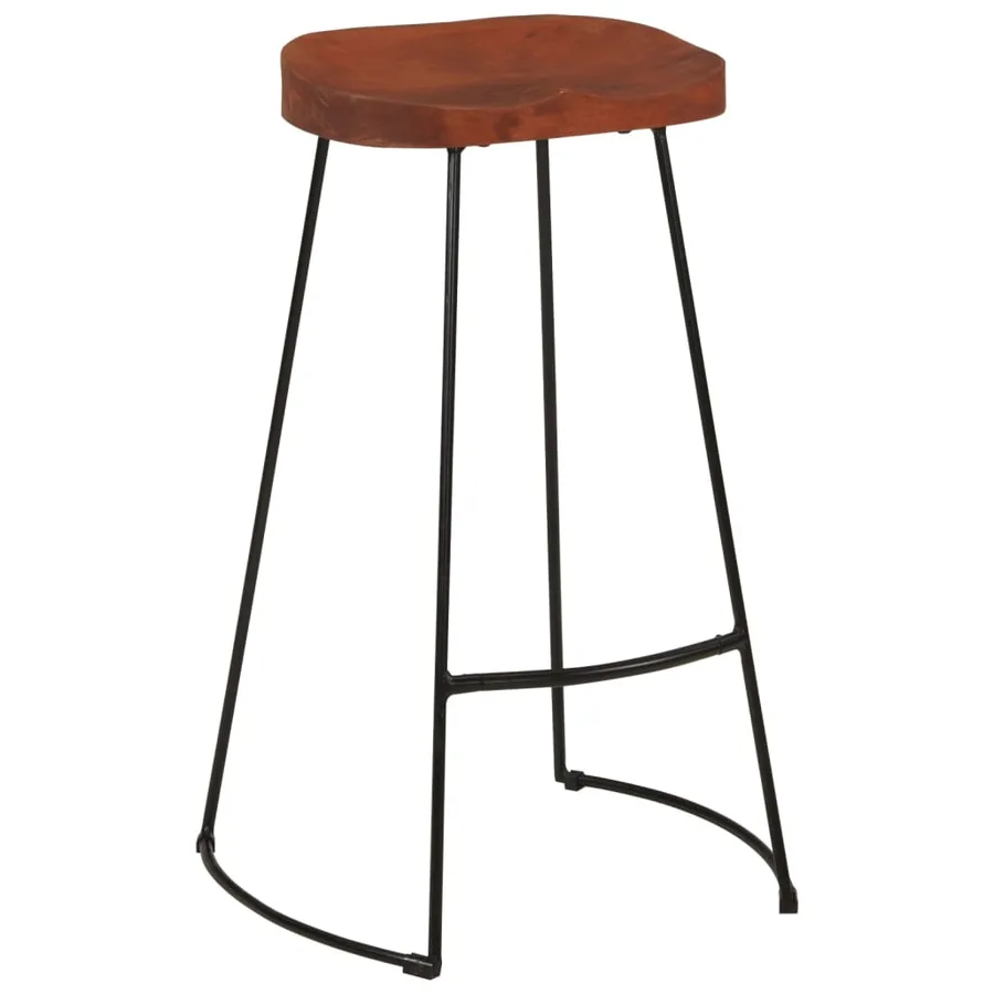 Tabourets de bar Gavin lot de 2 50x40x78cm bois massif manguier - 12