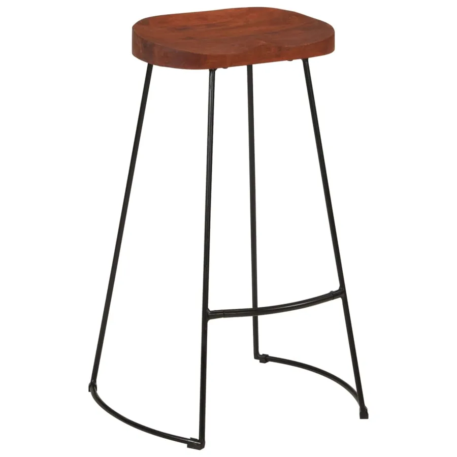 Tabourets de bar Gavin lot de 2 50x40x78cm bois massif manguier - 13