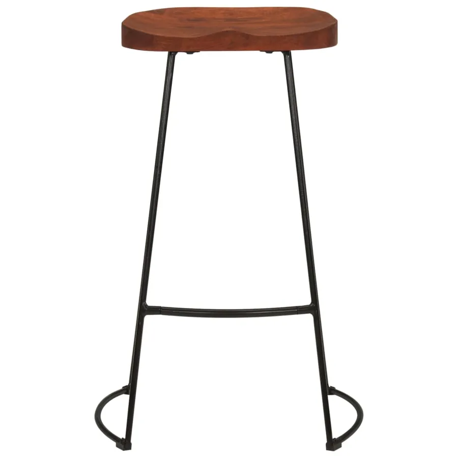 Tabourets de bar Gavin lot de 2 50x40x78cm bois massif manguier - 4