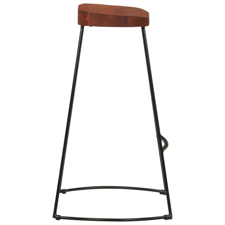 Tabourets de bar Gavin lot de 2 50x40x78cm bois massif manguier - 5