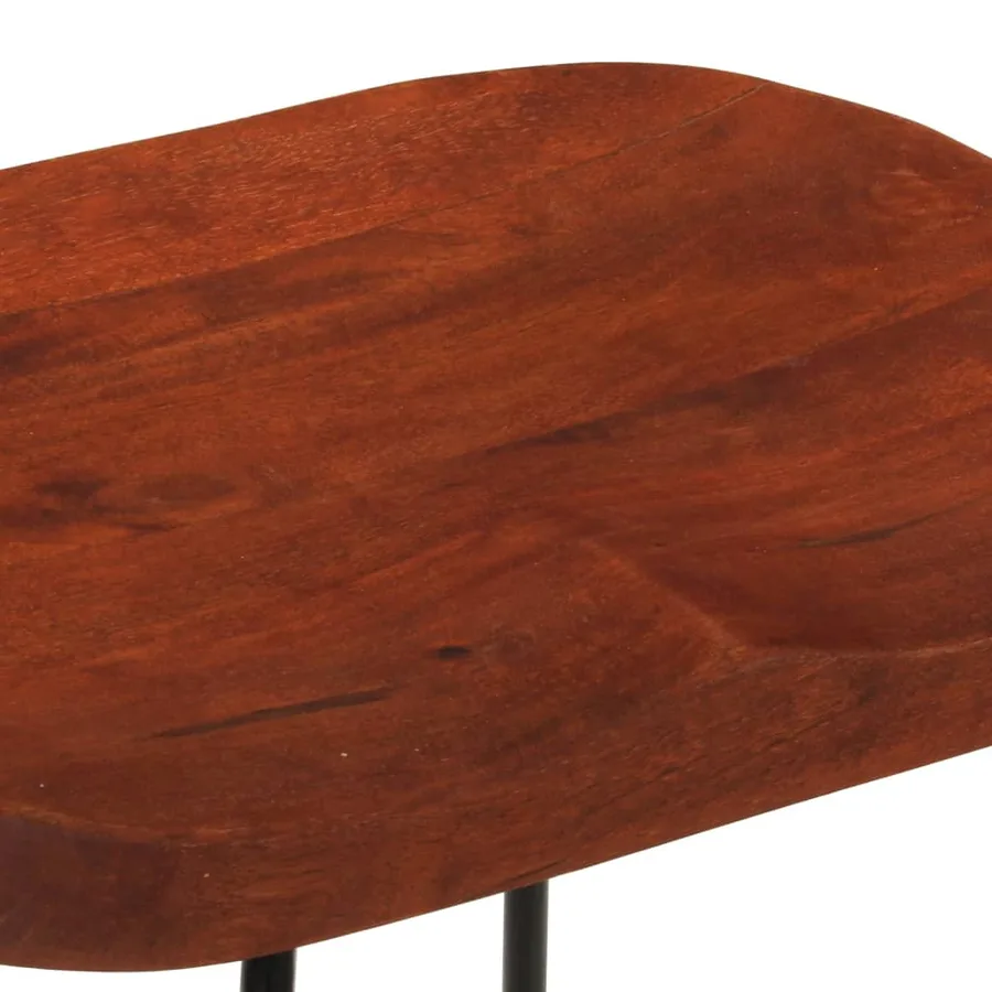 Tabourets de bar Gavin lot de 2 50x40x78cm bois massif manguier - 7