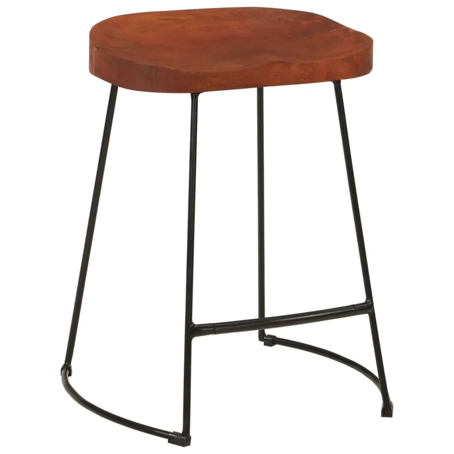 Tabourets de bar Gavin lot de 2 45x38x53cm bois massif manguier - 10