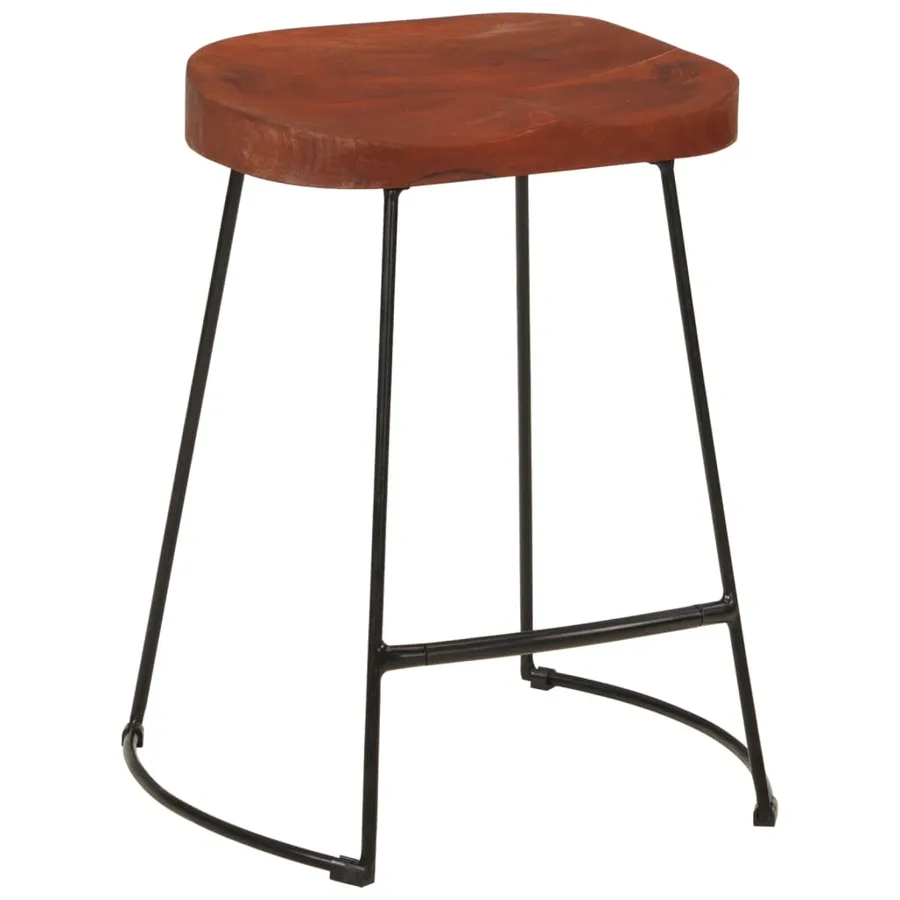 Tabourets de bar Gavin lot de 2 45x38x53cm bois massif manguier - 12