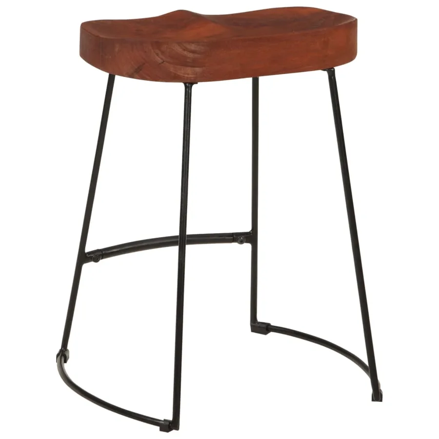 Tabourets de bar Gavin lot de 2 45x38x53cm bois massif manguier - 6