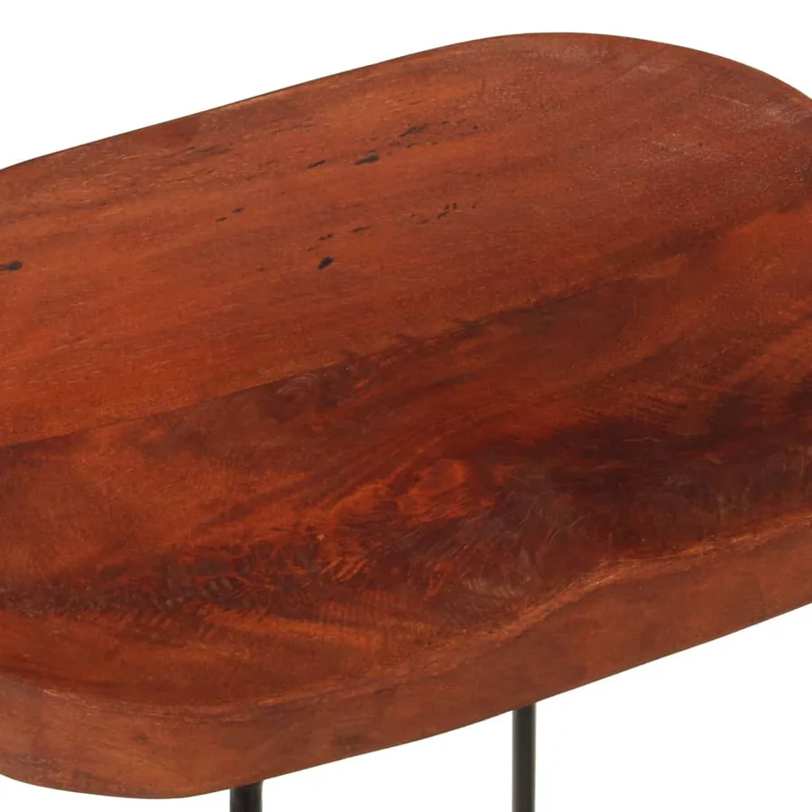 Tabourets de bar Gavin lot de 2 45x38x53cm bois massif manguier - 7