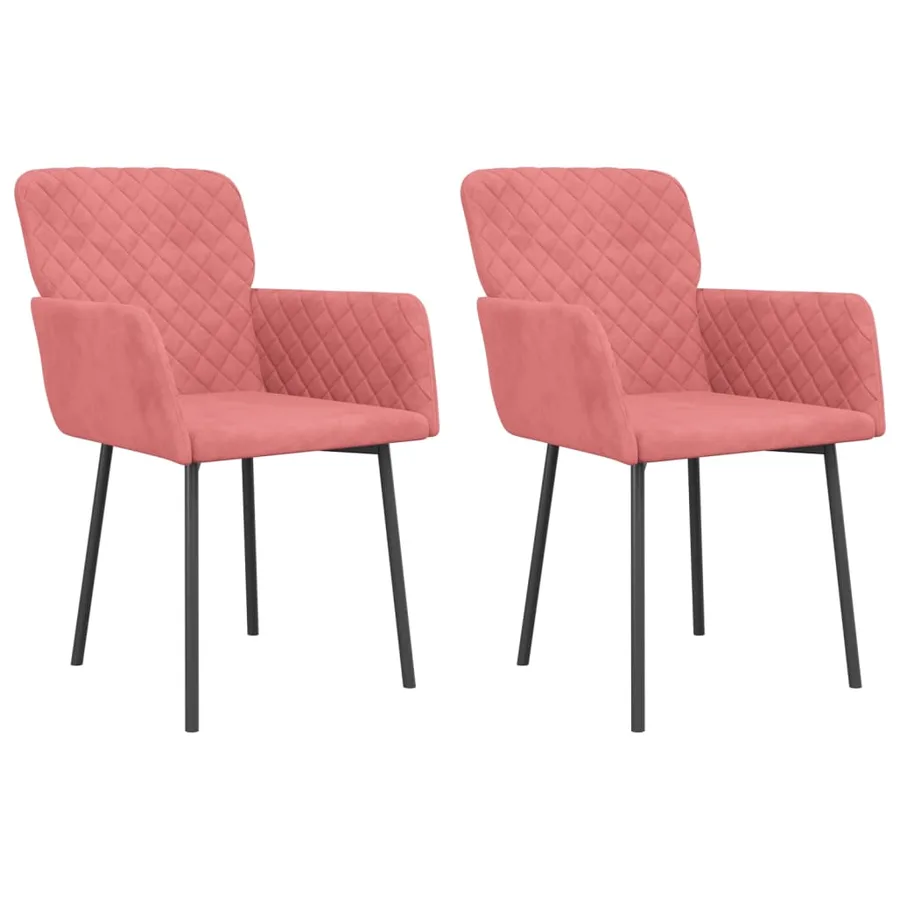 Chaises à manger lot de 2 Rose Velours - 2