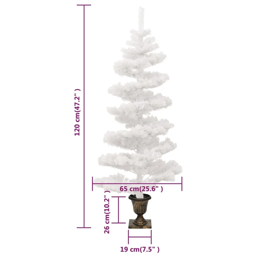 Arbre de Noël hélicoïdal pré-éclairé avec pot blanc 120 cm PVC - 10