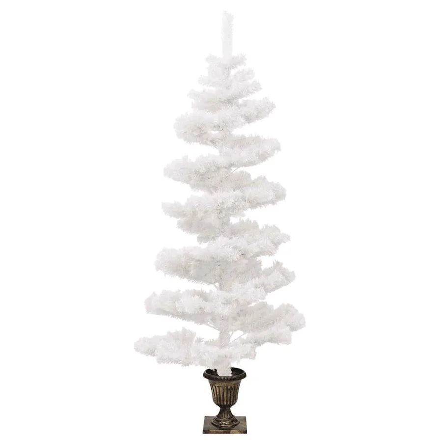 Arbre de Noël hélicoïdal pré-éclairé avec pot blanc 120 cm PVC - 4