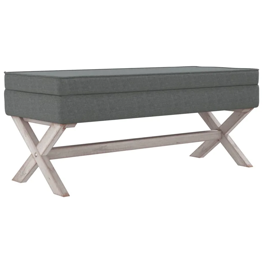 Tabouret de rangement Gris foncé 110x45x49 cm Tissu - 2