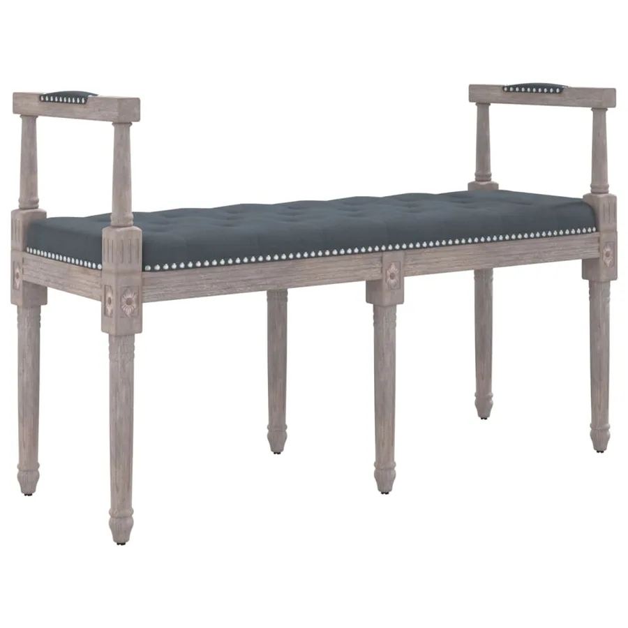 Banc Gris foncé 110x40x70 cm Velours - 2